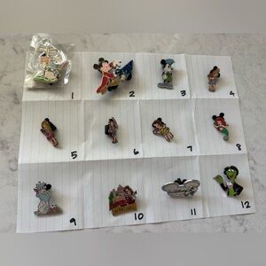 Disney Character Pin Lot - Colorful Enamel Collectible Pins